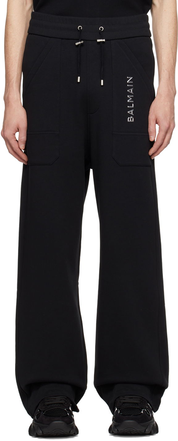 Спортивні штани Balmain Plaque Sweatpants чорний | CH1OB214BC61