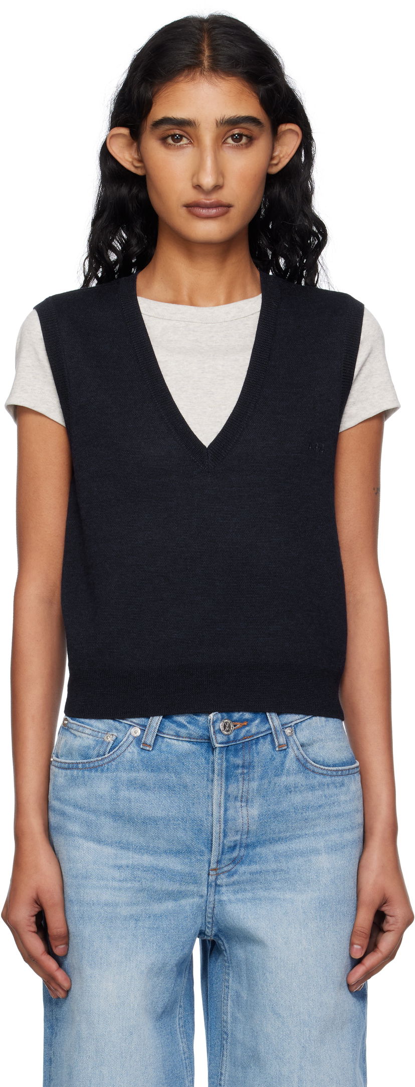 Cветр A.P.C. A.P.C. Lise Knit Vest темно-синій | WVBEE-F22329