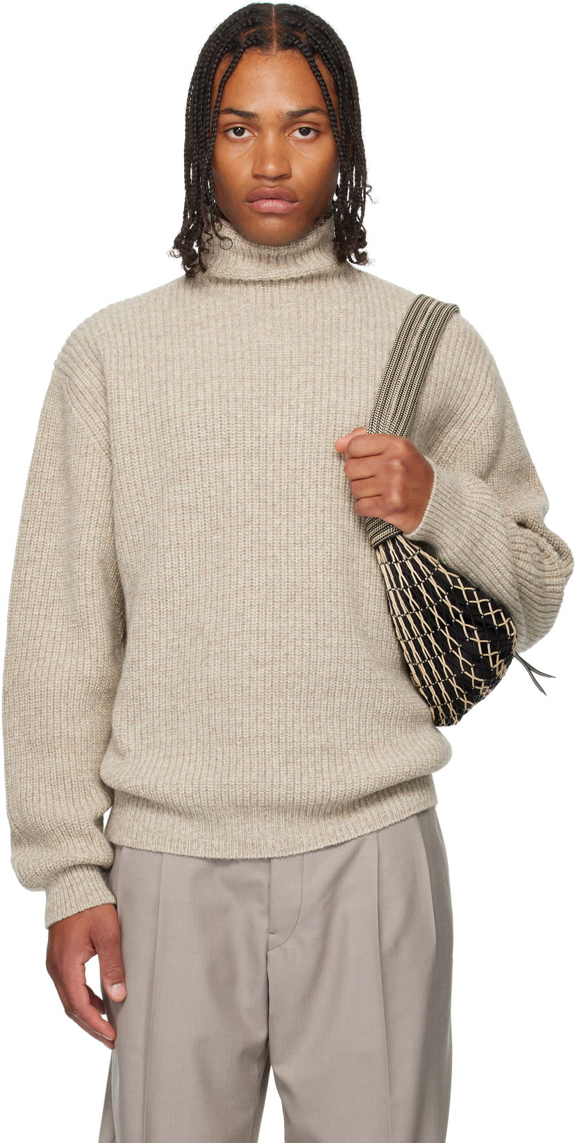 Cветр LEMAIRE LEMAIRE High Neck Sweater бежевий | TO1427 LK1029