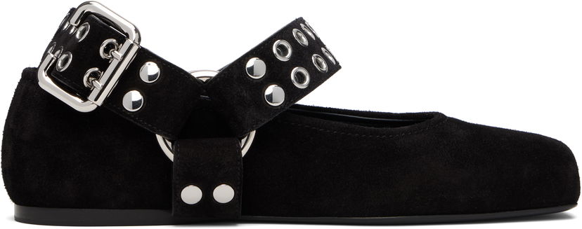 Догляд за взуттям Alaïa ALAÏA Biker Suede Ballerina Flats чорний | AA3A041CK177