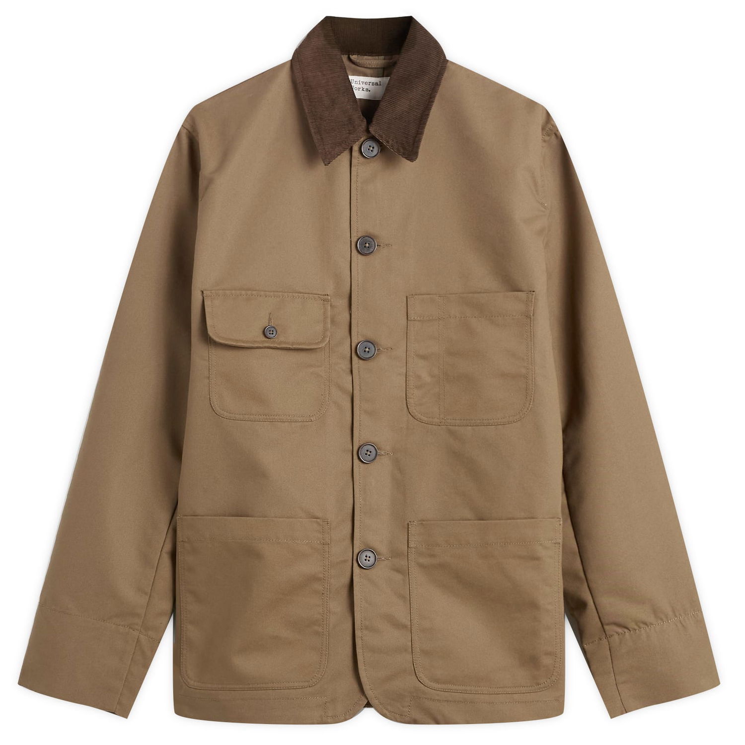 Куртка Universal Works Brushed Polytech Merchant Jacket with Corduroy Collar and Patch Pockets Коричневий | 33118-KHK, 1