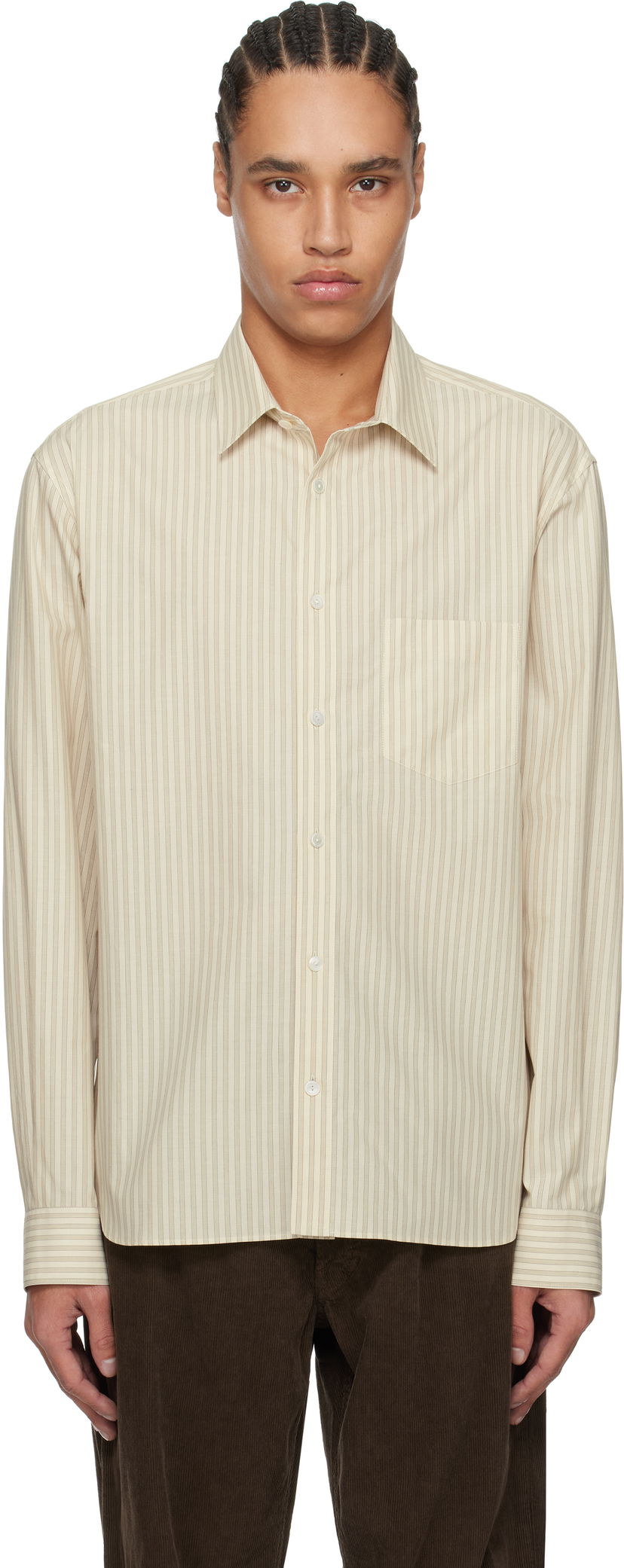 Сорочка The Row The Row Ashford Striped Shirt бежевий | 851-W3585