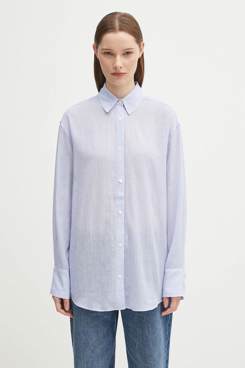 Сорочка Anine Bing Anine Bing Plaza Relaxed Fit Shirt Синій | A.07.11015