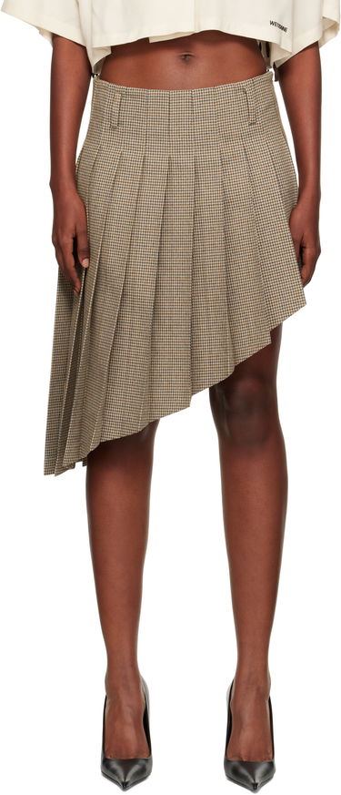 Спідниця We11done We11done Asymmetric Checked Midi Skirt Коричневий | WD-SK2-25-276-W-BG, 0