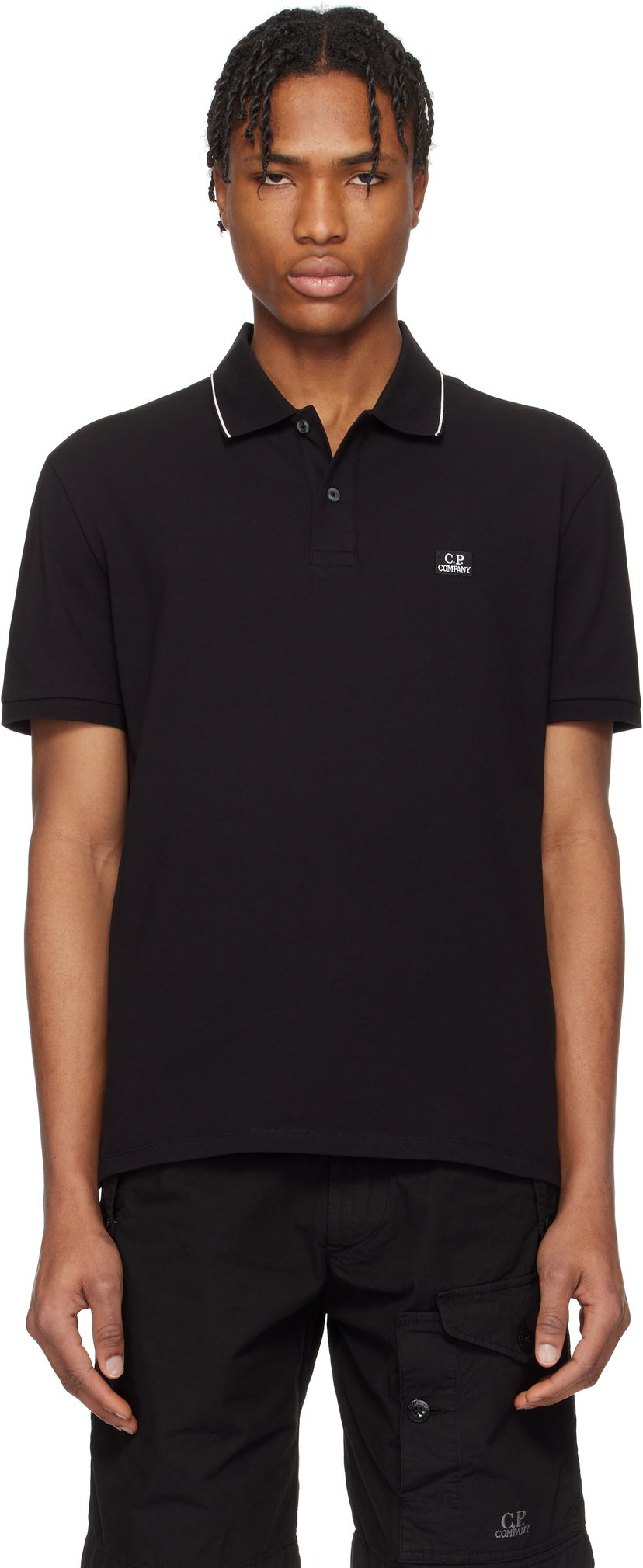 Сорочка поло C.P. Company C.P. Company Stretch Piquet Two-Button Polo чорний | 18CMPL097A005263W