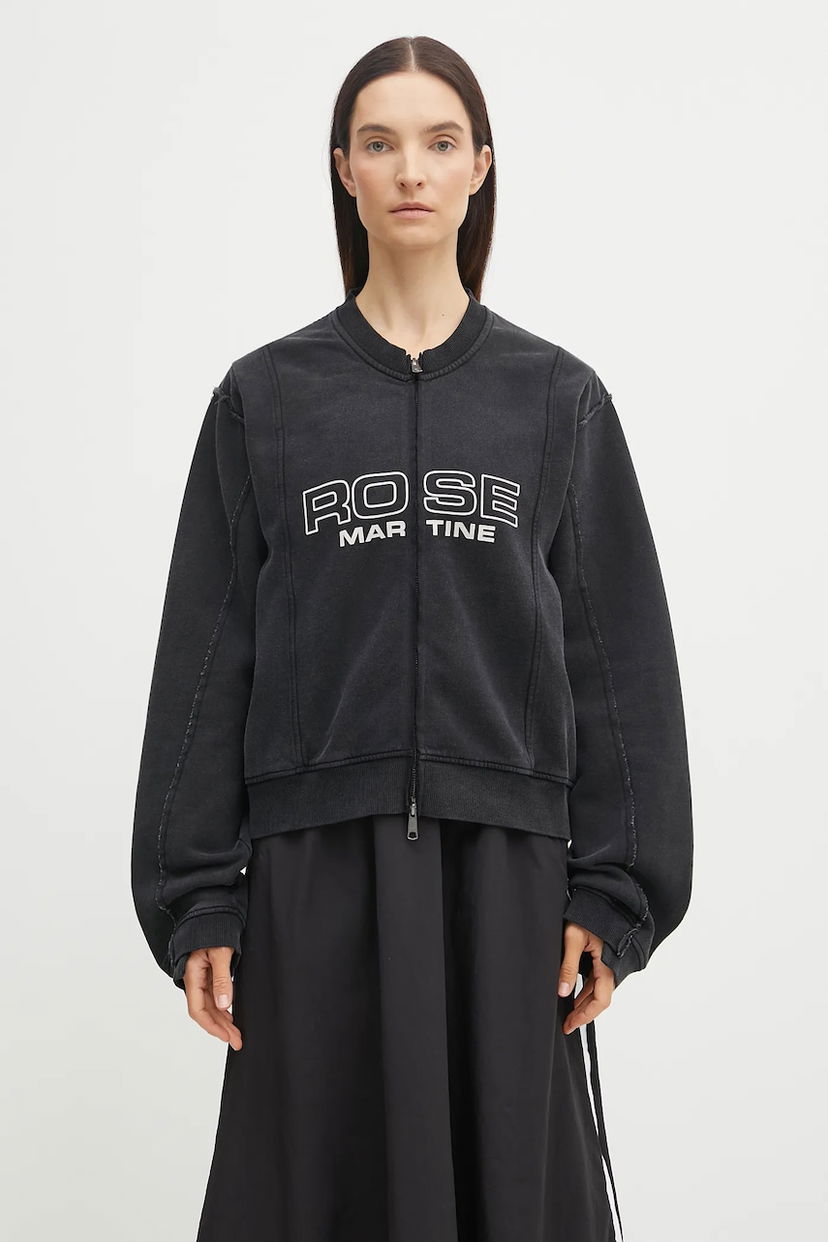Світшоти Martine Rose Martine Rose Shrunken Zip Up Crew Sweatshirt чорний | 670JS01002CW
