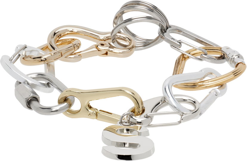 Браслет sacai Sacai Carabiner Chain Bracelet with S Charm Металік | 25-01053S