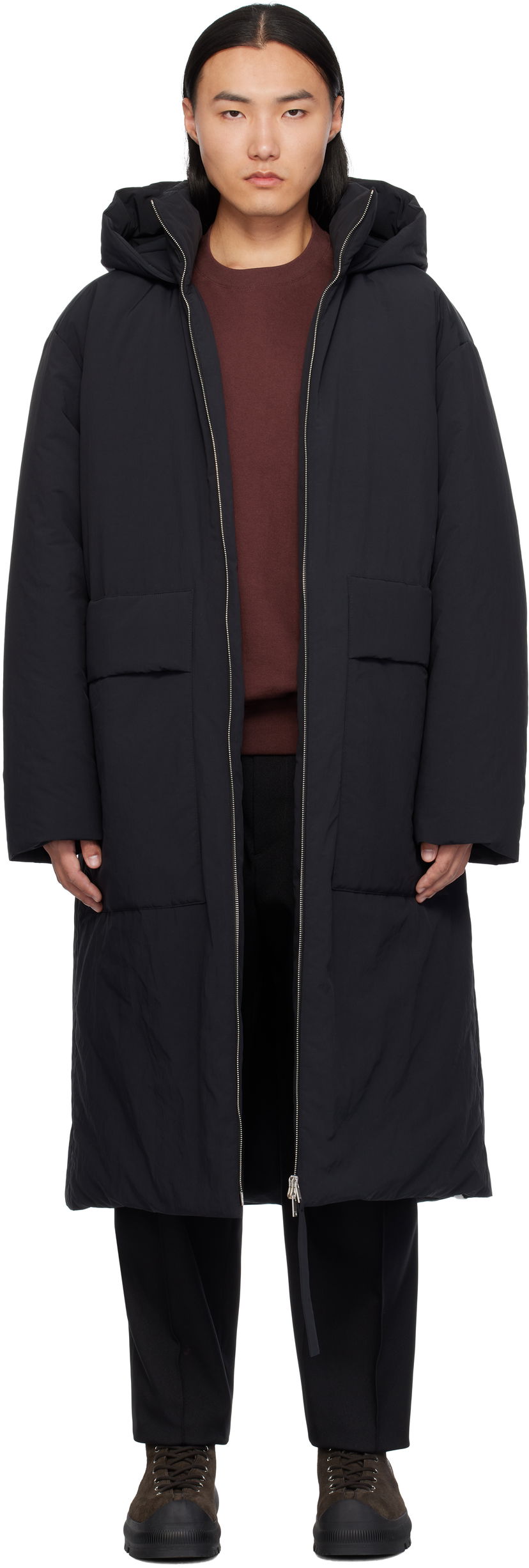 Пуховик Jil Sander Hooded Down Coat чорний | J47AF0144_J70008