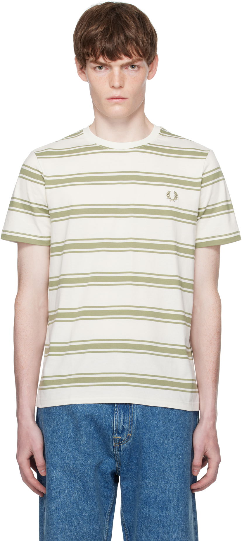 Футболка Fred Perry Fred Perry Fine Stripe T-Shirt білий | M9851