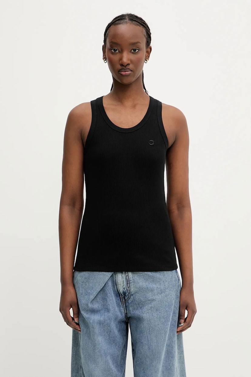 Безрукавка Coperni Coperni Rib Logo Tank Top чорний | COPJS12F5033