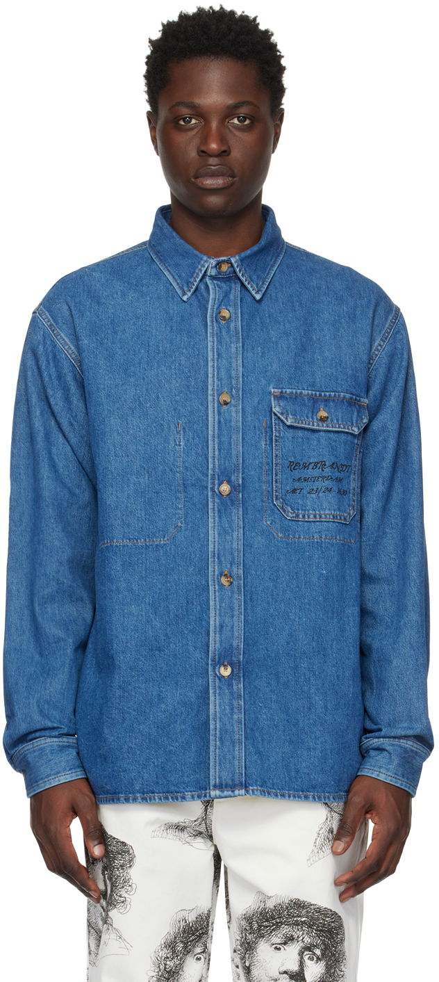 Куртка JW Anderson Blue Printed Denim Jacket Синій | SH0231-PG1240