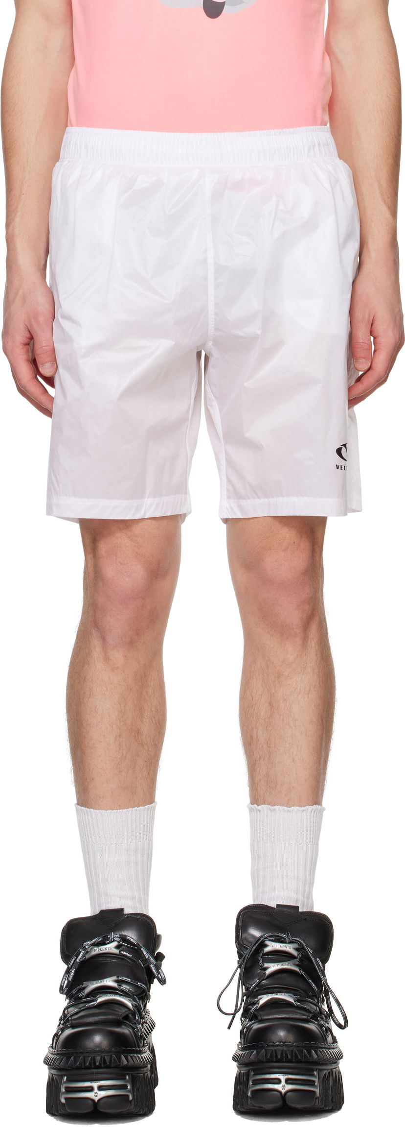 Шорти VETEMENTS Vetements Oval Logo Swim Shorts білий | MA66SW100W