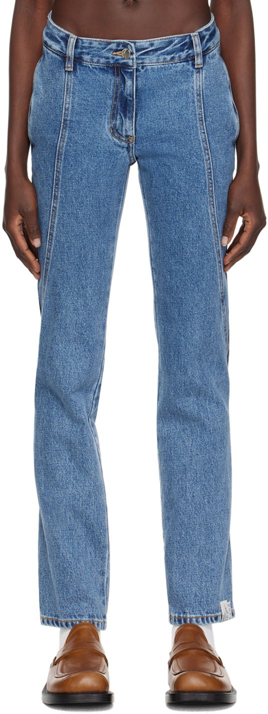 Джинси ADER ERROR Curved Seam Jeans Синій | BN01SSJE0108BL