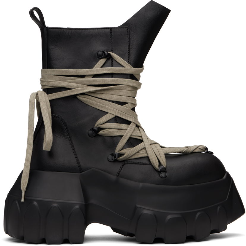 Кросівки та взуття Rick Owens Rick Owens Hollywood Megalace Mega Tractor Boots чорний | RR01E5867 LCHW1