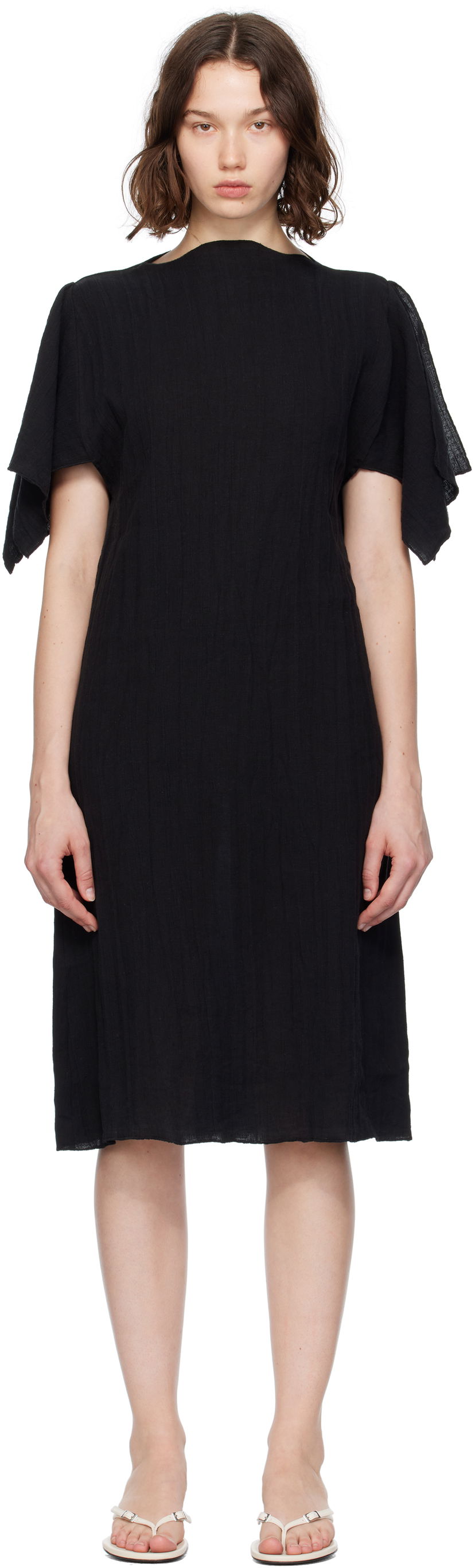 плаття Baserange Baserange Folio Midi Dress чорний | DRFO-LC-SU25