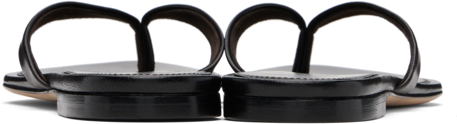 Кросівки та взуття The Row Sacha Leather Flip-Flops чорний | F1697-SN65, 1