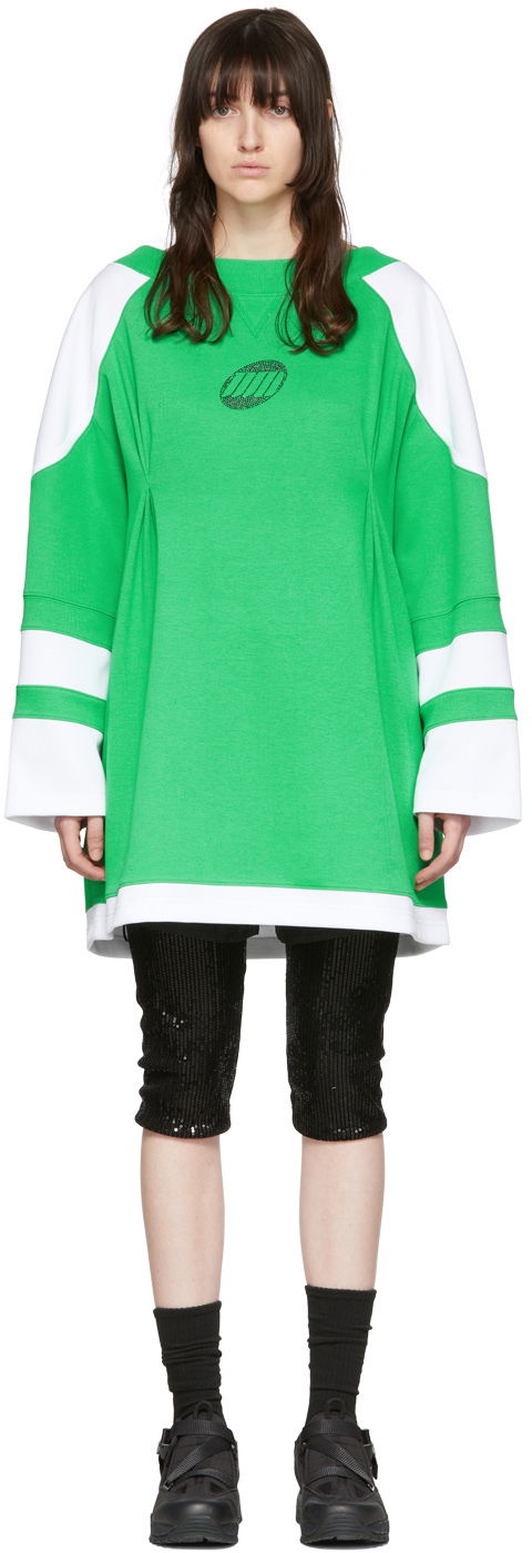 Cветр We11done We11done Cotton T-Shirt Dress Зелений | WD-TO1-22-567-W-GR