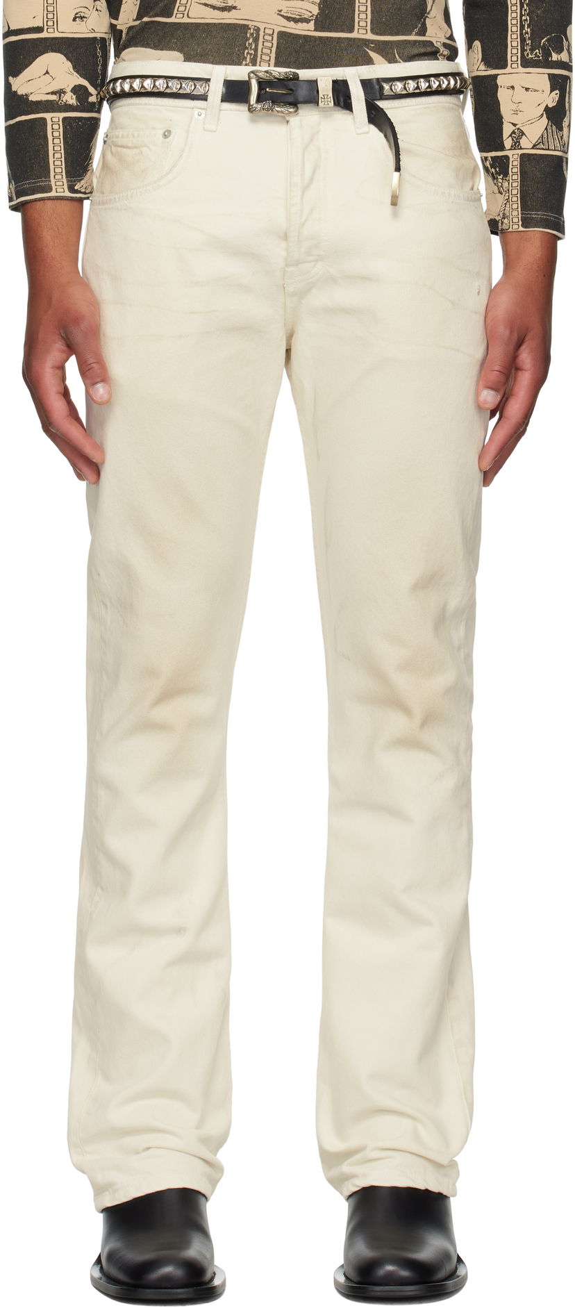 Джинси Enfants Riches Déprimés Enfants Riches Déprimés Classic Flare Leg Jeans білий | 050-401