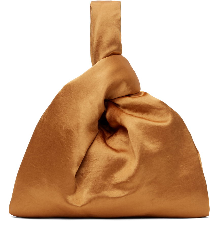 Сумочка Nanushka Nanushka Jen Knotted Satin Pouch Коричневий | NW25RSBG02419