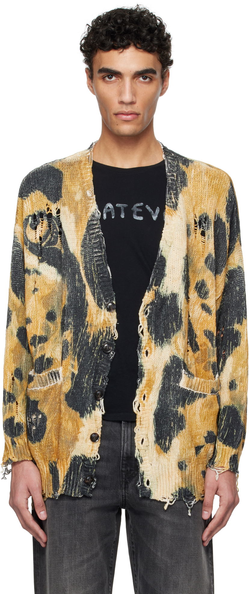 Cветр R13 R13 Printed Oversized Cardigan Жовтий | R13WY198-Y191B