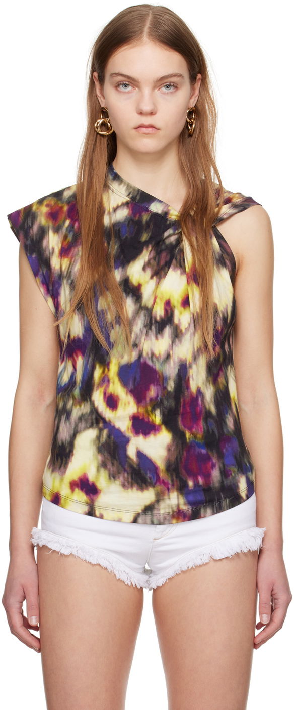 Безрукавка Isabel Marant Étoile Etoile Nayda Abstract-Print T-Shirt Різнокольоровий | 24PTS0175FA-B1N05E