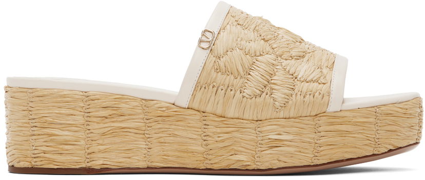 Кросівки та взуття Valentino Valentino Garavani Raffia Wedge Sandals бежевий | 4W2S0IR4JPK