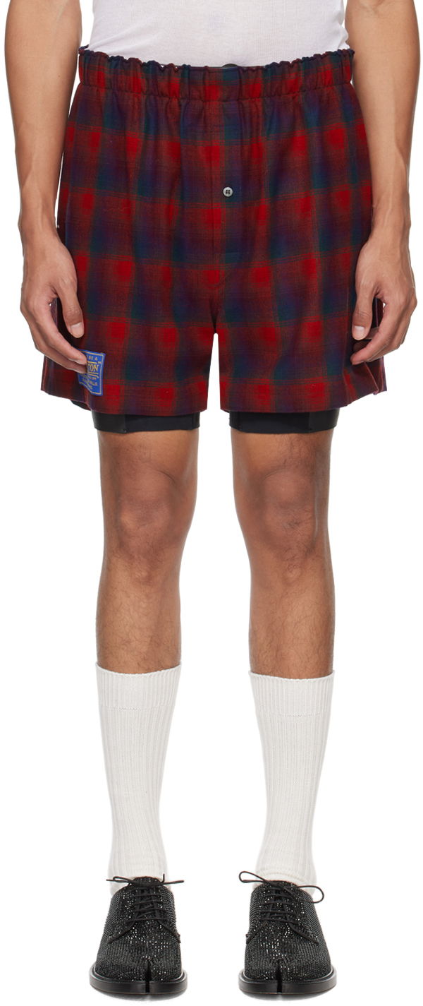 Шорти Maison Margiela Check Shorts Бордовий | S50MU0071 S78037