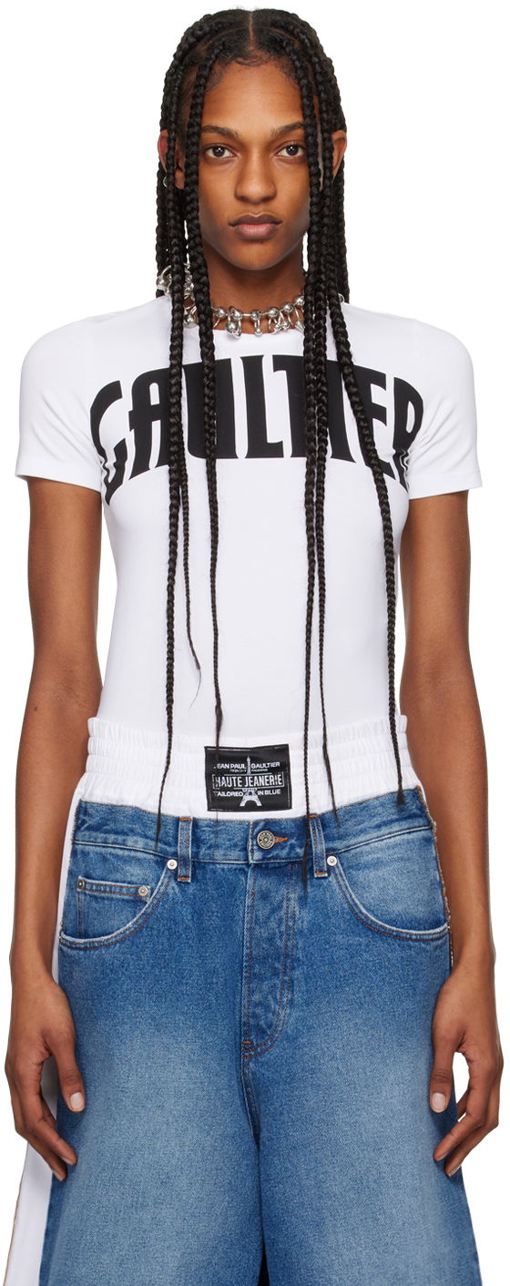Безрукавка Jean Paul Gaultier Gaultier Women's Graphic Print T-Shirt білий | 24/25-F-TS071I-J056-0100