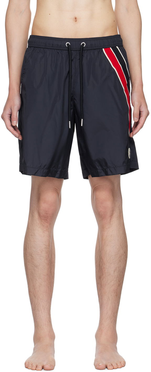 Купальники Moncler Navy Logo Patch Swim Shorts темно-синій | J20912C0000653326
