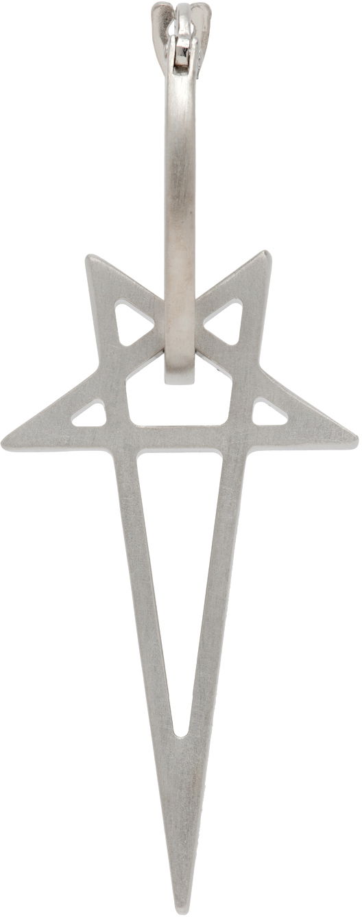 Сережки Rick Owens Silver Porterville Pentagram Single Earring Металік | RJ0000067 MMT