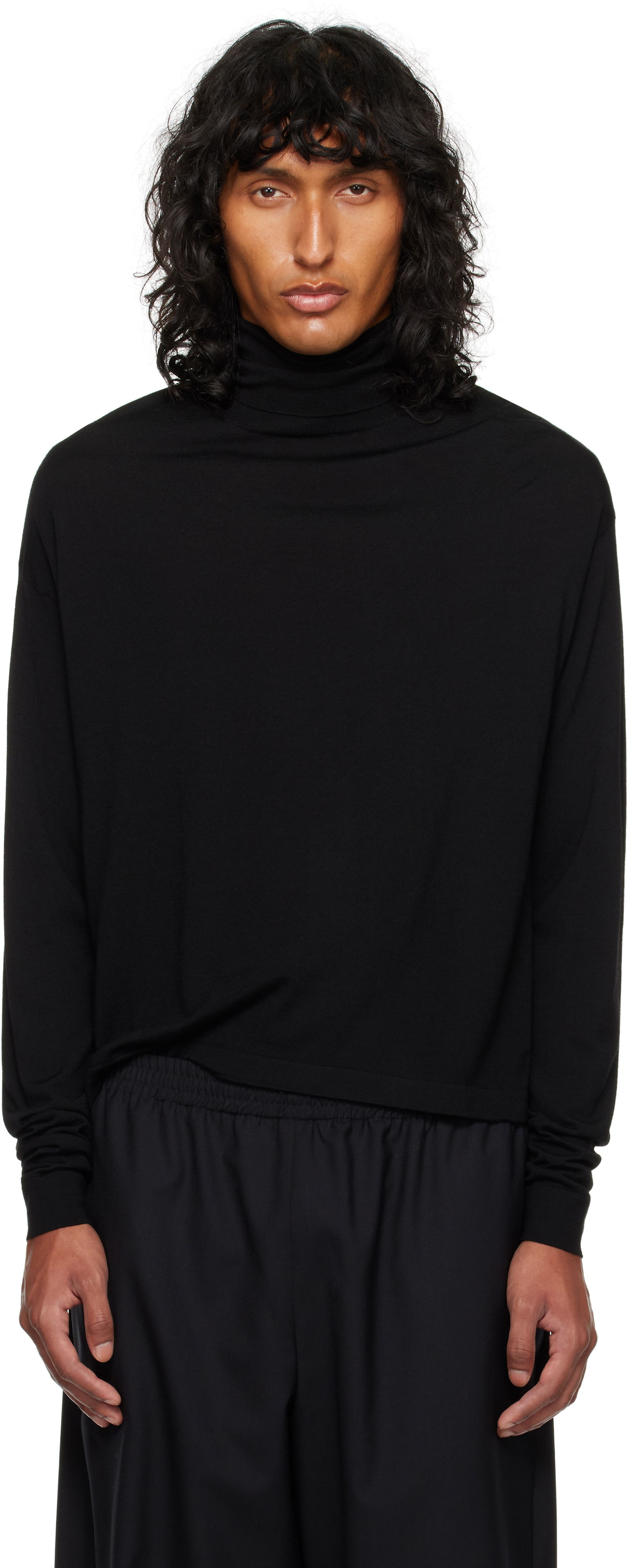 Cветр The Row Turtleneck Long Sleeve Top чорний | 839-Y590, 0