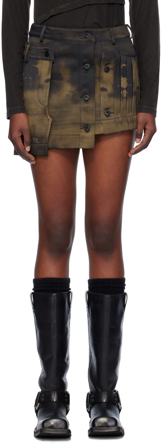 Спідниця Feng Chen Wang Feng Chen Wang Gradient Printed Cargo Miniskirt Коричневий | FWF18SK10