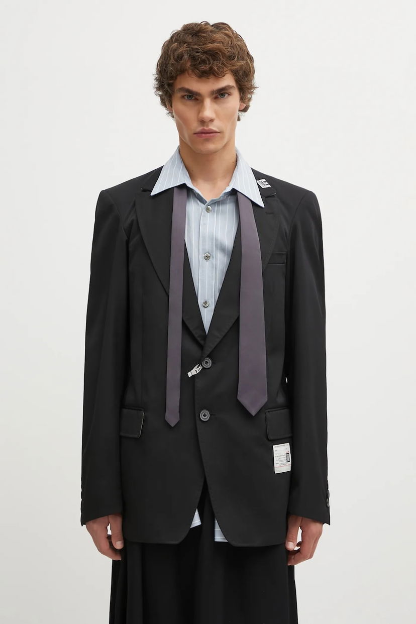 Куртка Maison MIHARA YASUHIRO Maison MIHARA YASUHIRO LAYERED Blazer чорний | A15JK031