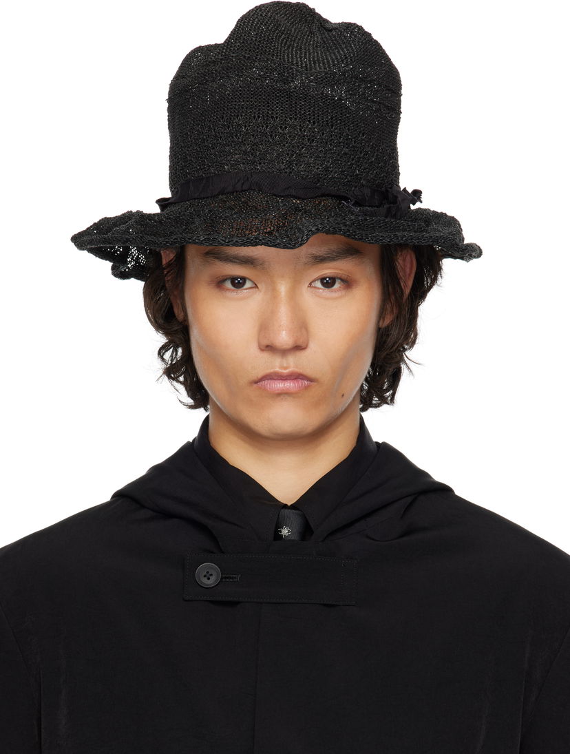 Капелюх Yohji Yamamoto Yohji Yamamoto Paper PE Mountain Hat чорний | HP-H03-960