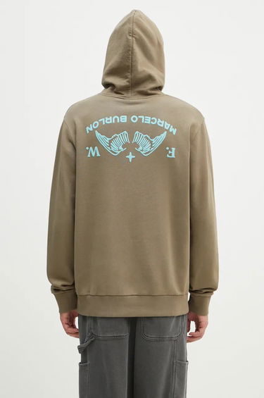 Світшоти Marcelo Burlon Hoodie With Print Зелений | CMBB007F24FLE0056E4D, 0
