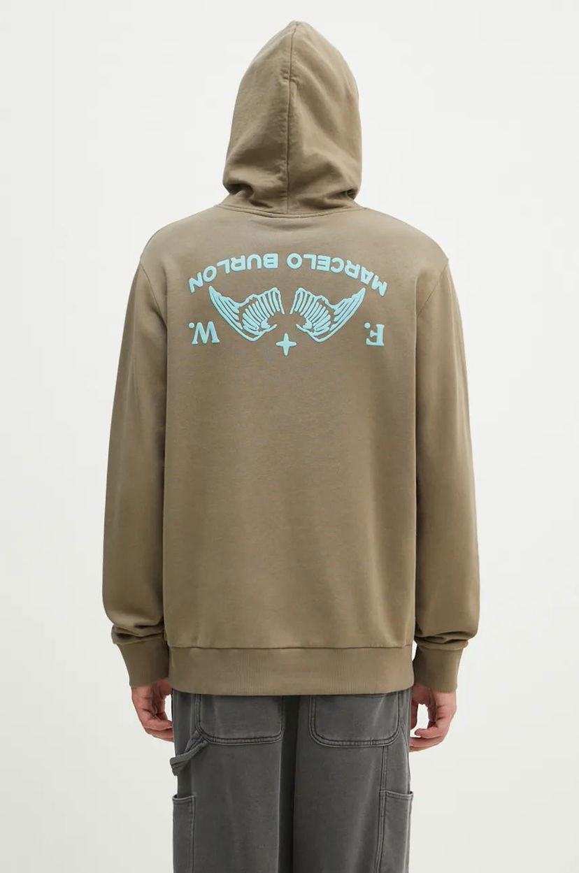 Світшоти Marcelo Burlon Hoodie With Print Зелений | CMBB007F24FLE0056E4D