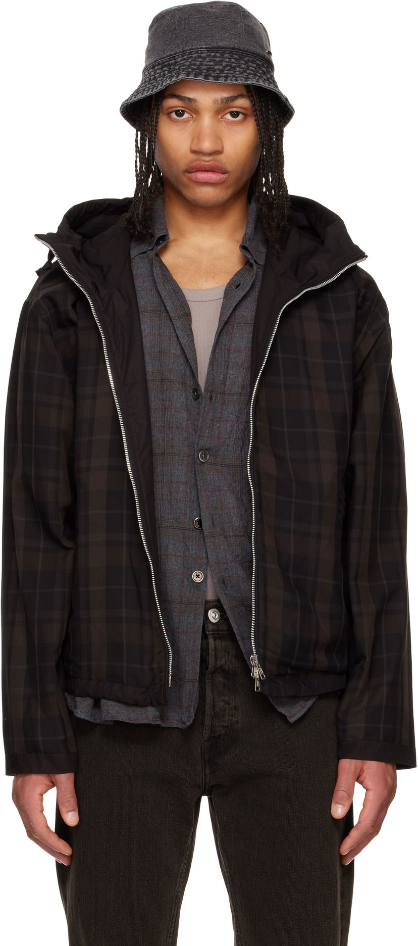 Пуховик OUR LEGACY Our Legacy Riviera Plaid Jacket Коричневий | M2251RBSC