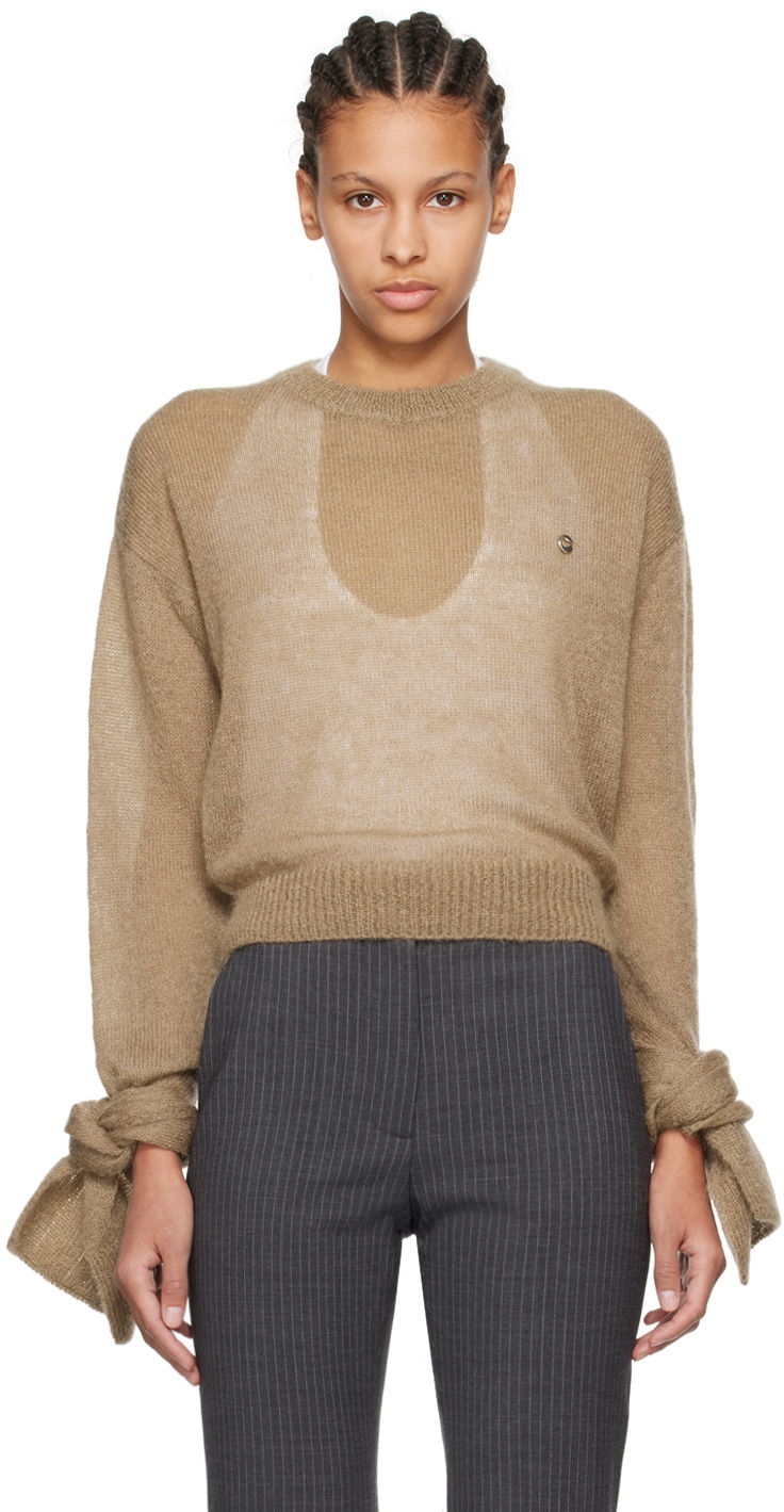 Cветр Coperni Knotted Sleeve Sweater бежевий | COPML100648