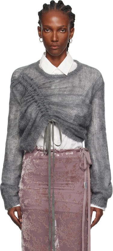 Cветр Ann Demeulemeester Ann Demeulemeester Zinaida Drawstring Sweater Сірий | 2520-W-KN35-KN069-088, 0