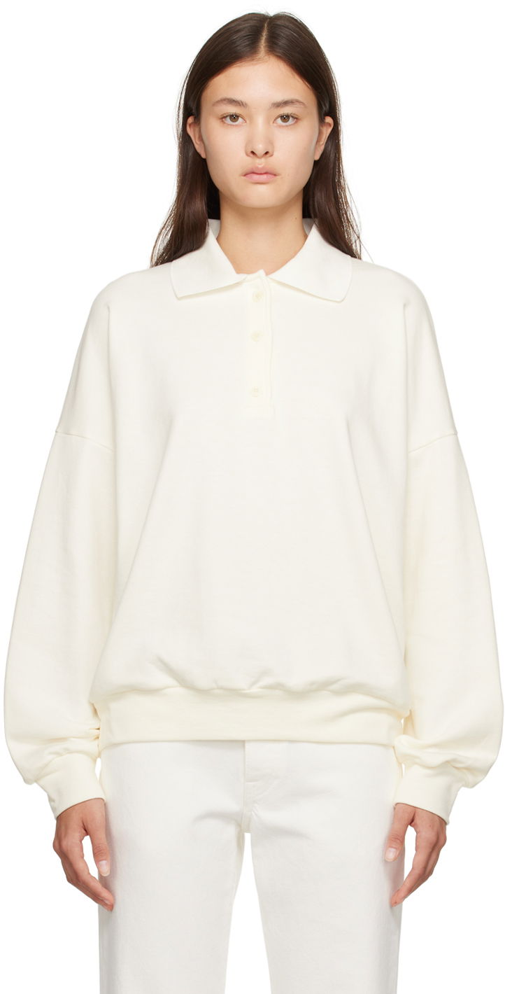 Світшоти The Row Corzas Oversized Polo Sweatshirt білий | 5748-K290