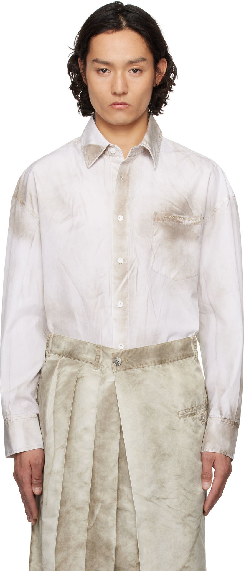 Сорочка Feng Chen Wang Feng Chen Wang Sandwashed Shirt білий | FUS19SR01