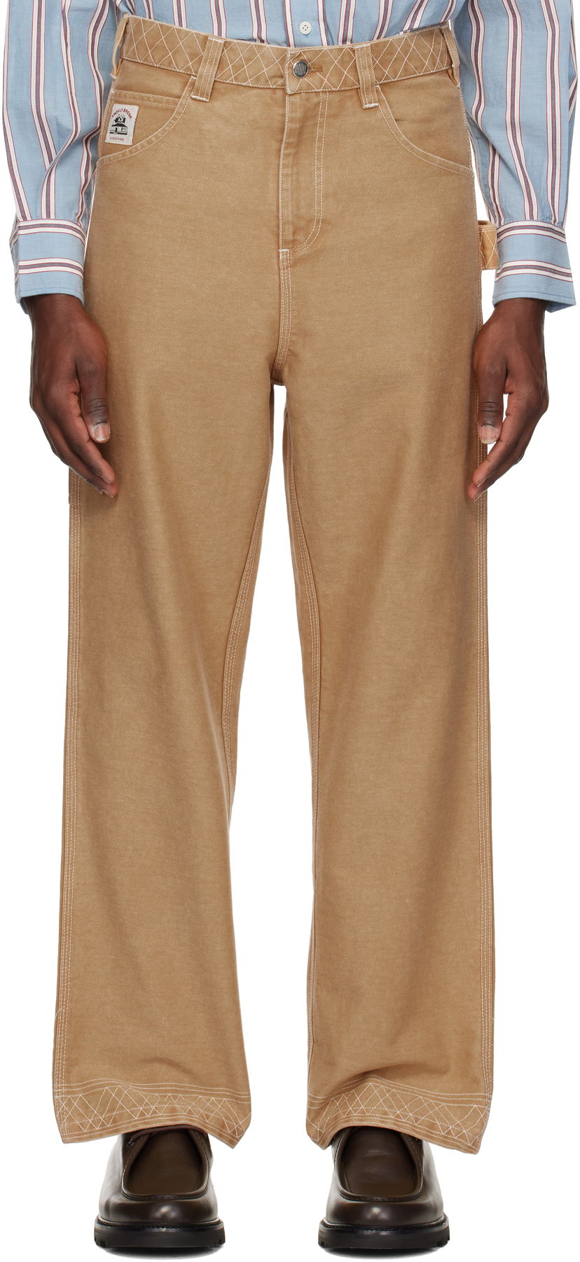 Штани карго Bode Bode Embroidered Knolly Brook Trousers бежевий | MRS25BT020