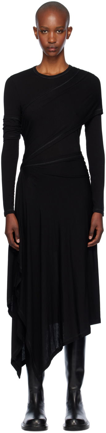 плаття Helmut Lang Helmut Lang Asymmetric Maxi Dress чорний | O07HW604
