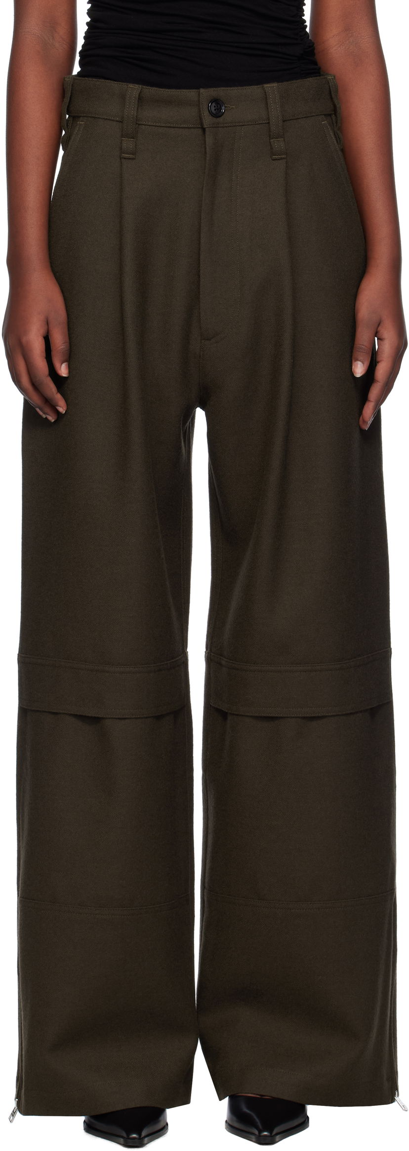 Штани карго AMI Cargo Trousers Зелений | FTR305.WV0018