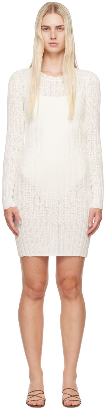 плаття Loulou de Saison Loulou de Saison Senty Knit Mini Dress білий | SENTY