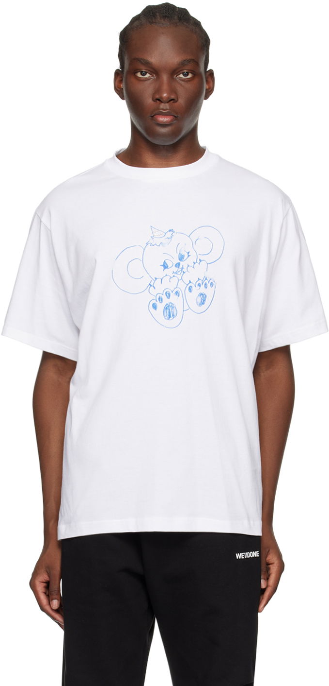 Футболка We11done Monster Print T-Shirt білий | WD-TT2-24-790-U-IV