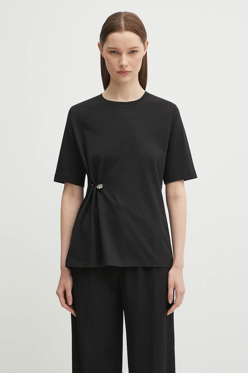 Футболка KENZO Kenzo GOTS Drap Detail Loose T-Shirt чорний | FF62TS3514SG