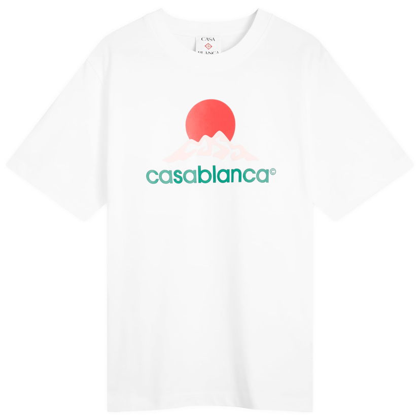 Футболка Casablanca Casablanca Montagne Printed T-Shirt, Size Large білий | MPF25-JTS-001-03