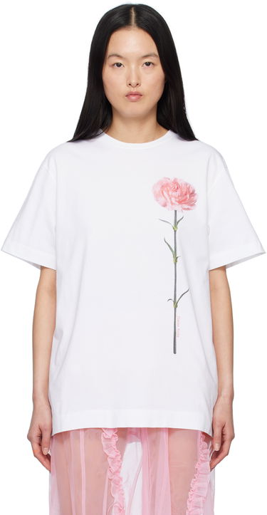 Футболка Simone Rocha Simone Rocha Carnation Print T-Shirt білий | 5195P32A-W 0569, 0