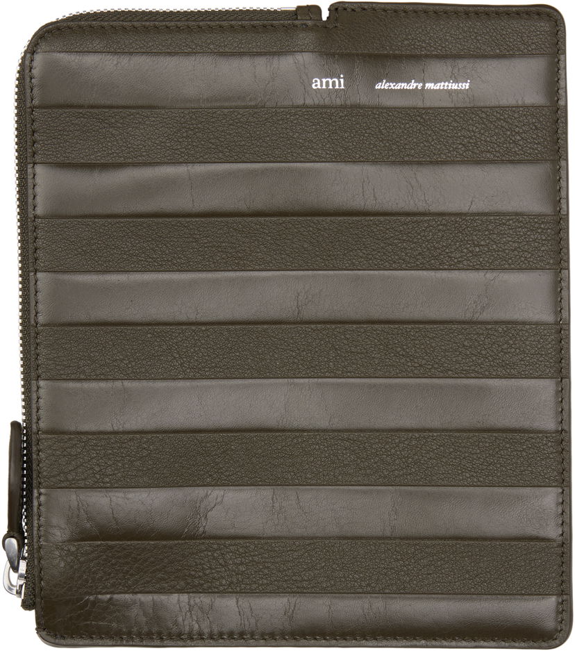 Гаманець AMI AMI Alexandre Mattiussi Leather Midi Wallet Зелений | USL008.AL0090